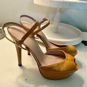Stuart Weitzman Yellow Platform Heels